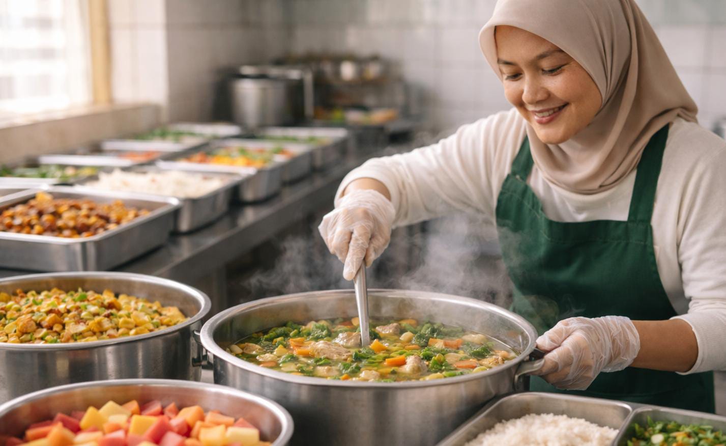 Petugas SPPG memasak